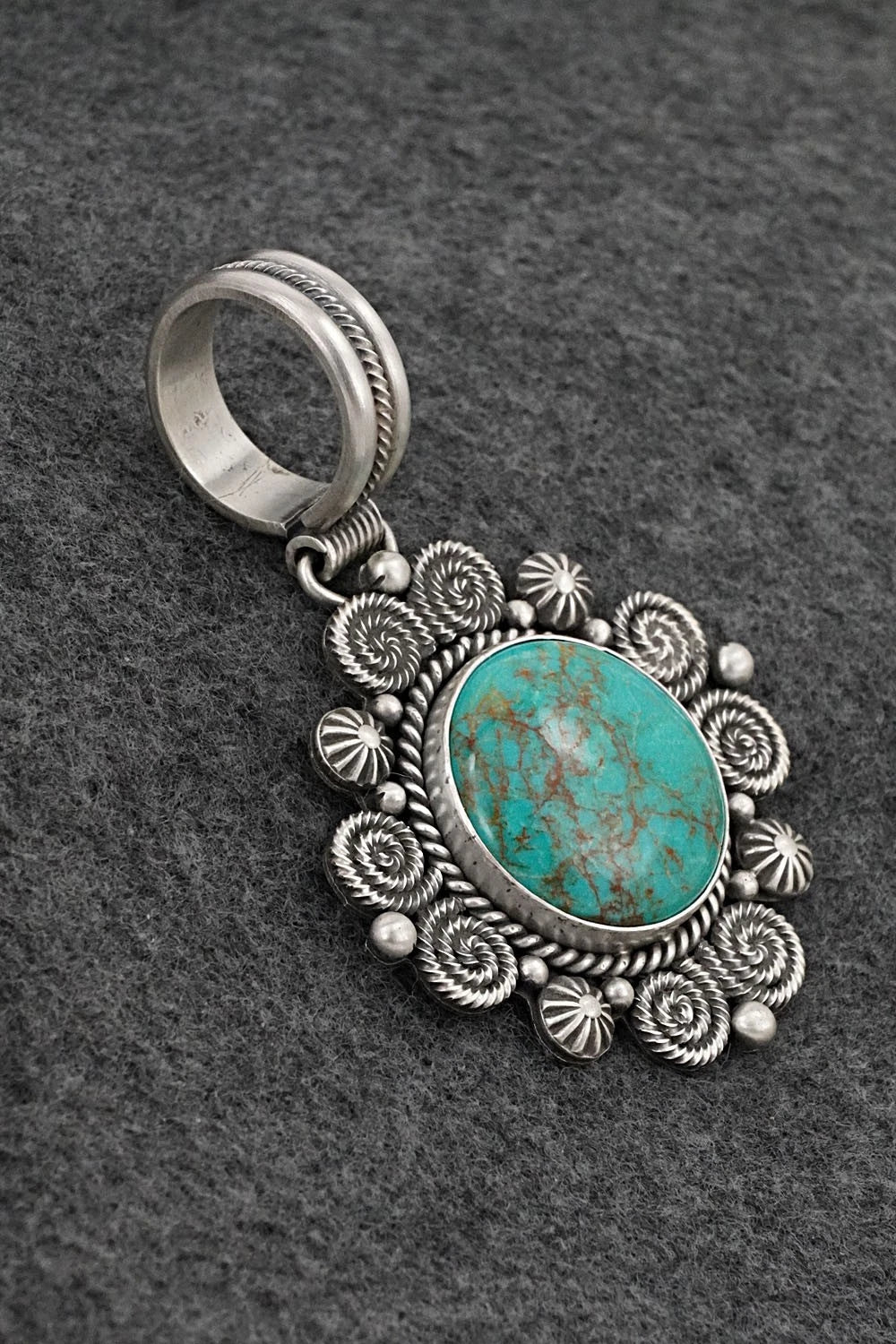 Turquoise & Sterling Silver Pendant - Michael Calladitto