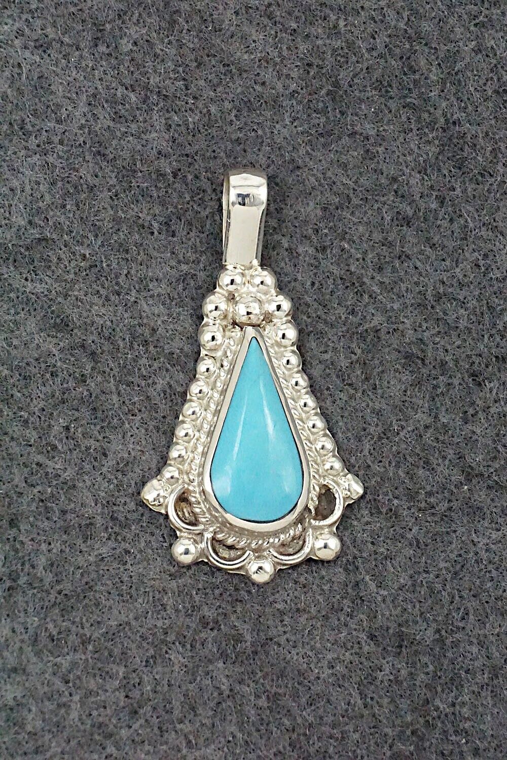 Turquoise & Sterling Silver Pendant - Juanita Yatsatie