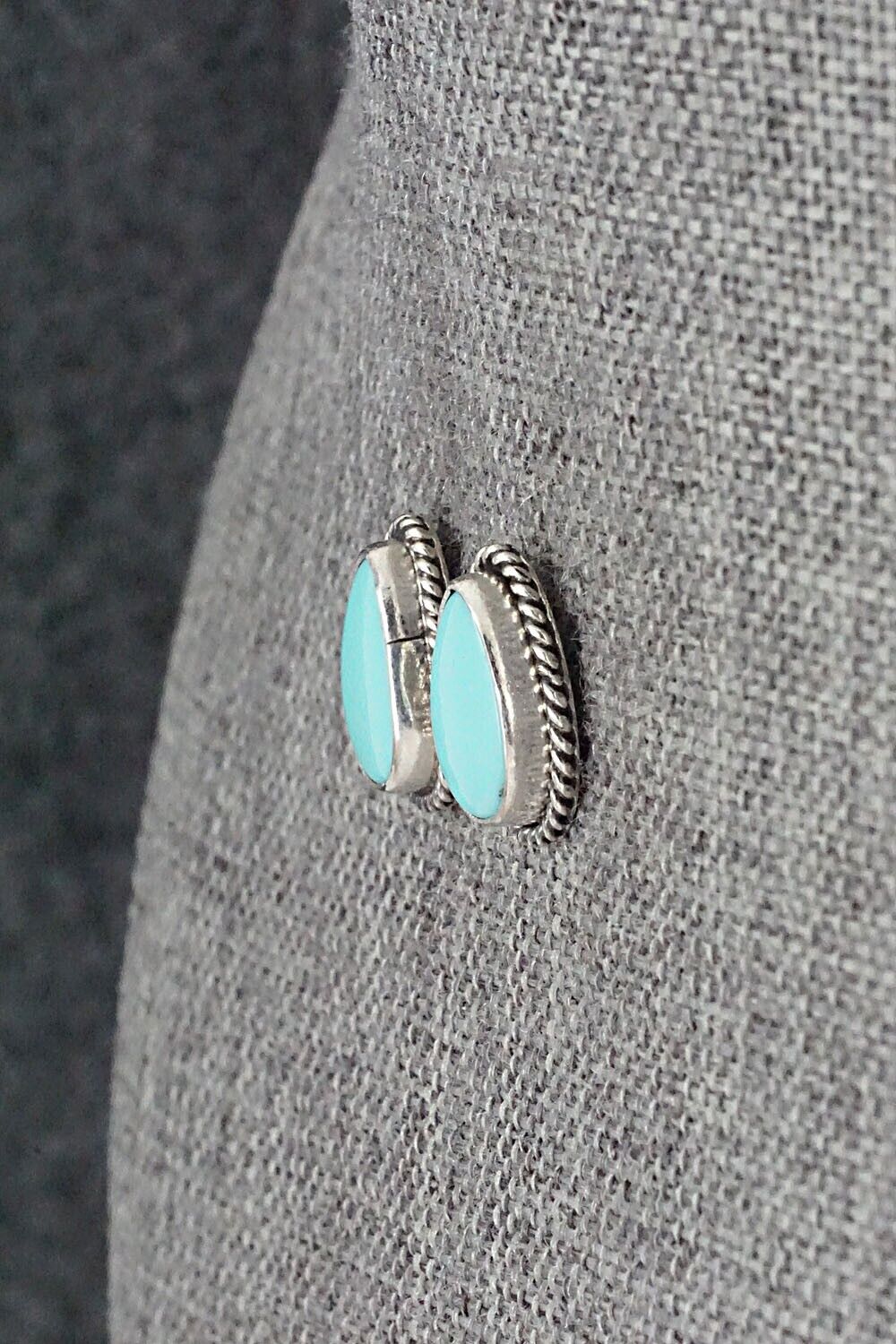 Turquoise & Sterling Silver Earrings - Marco Begaye