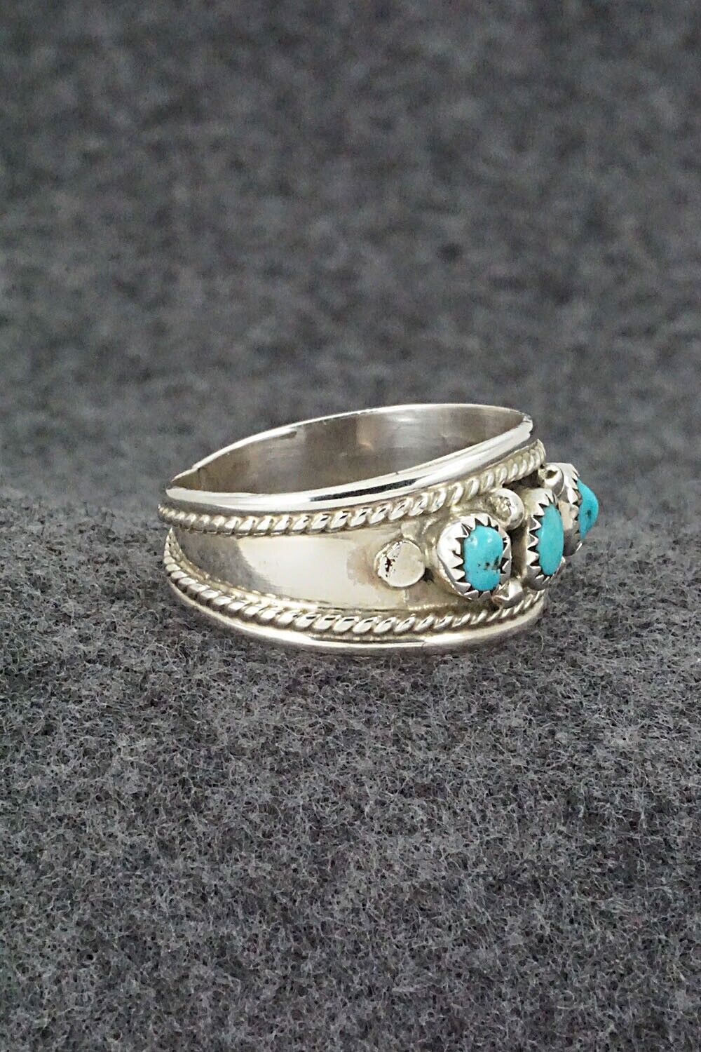 Turquoise & Sterling Silver Ring - Sondra Whitegoat - Size 11.5