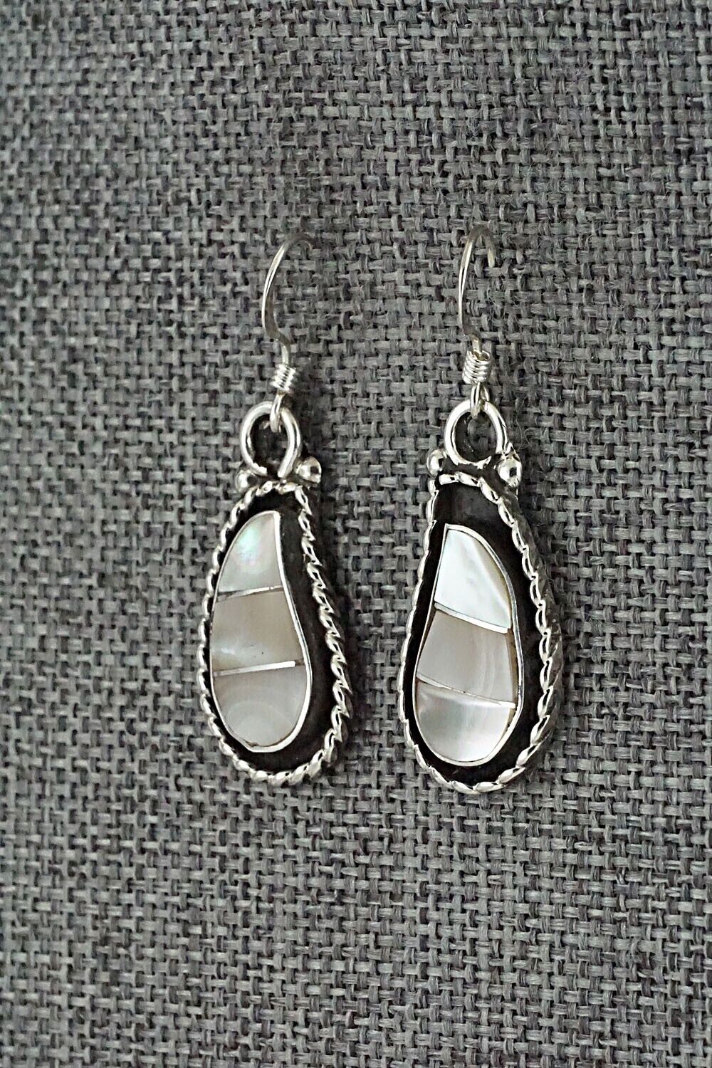 Mother of Pearl & Sterling Silver Inlay Earrings - Susie Lowsayatee
