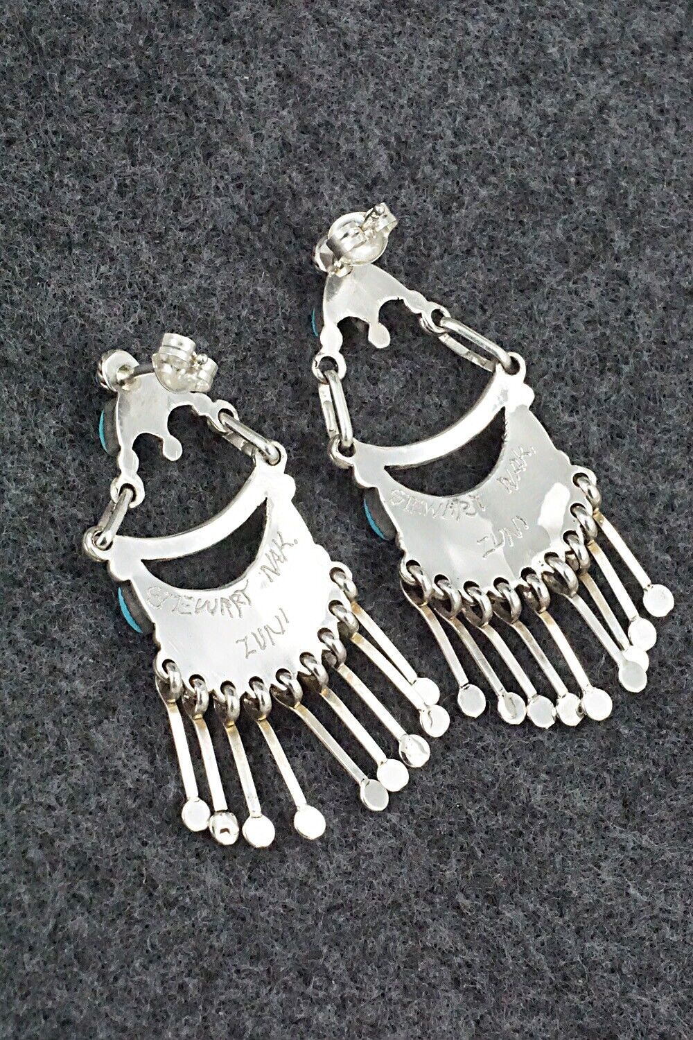 Turquoise & Sterling Silver Earrings - Stewart Natewa