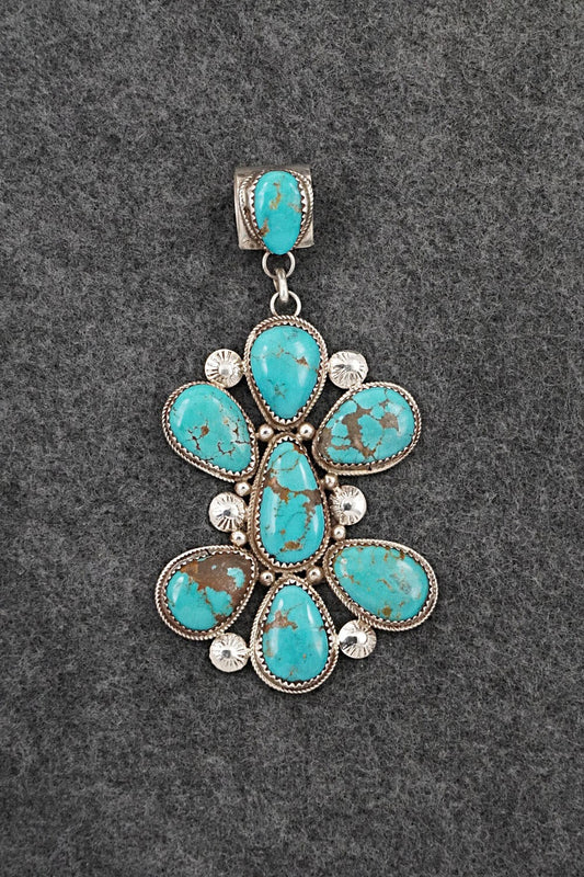 Turquoise & Sterling Silver Pendant - Ernest Hawthorne