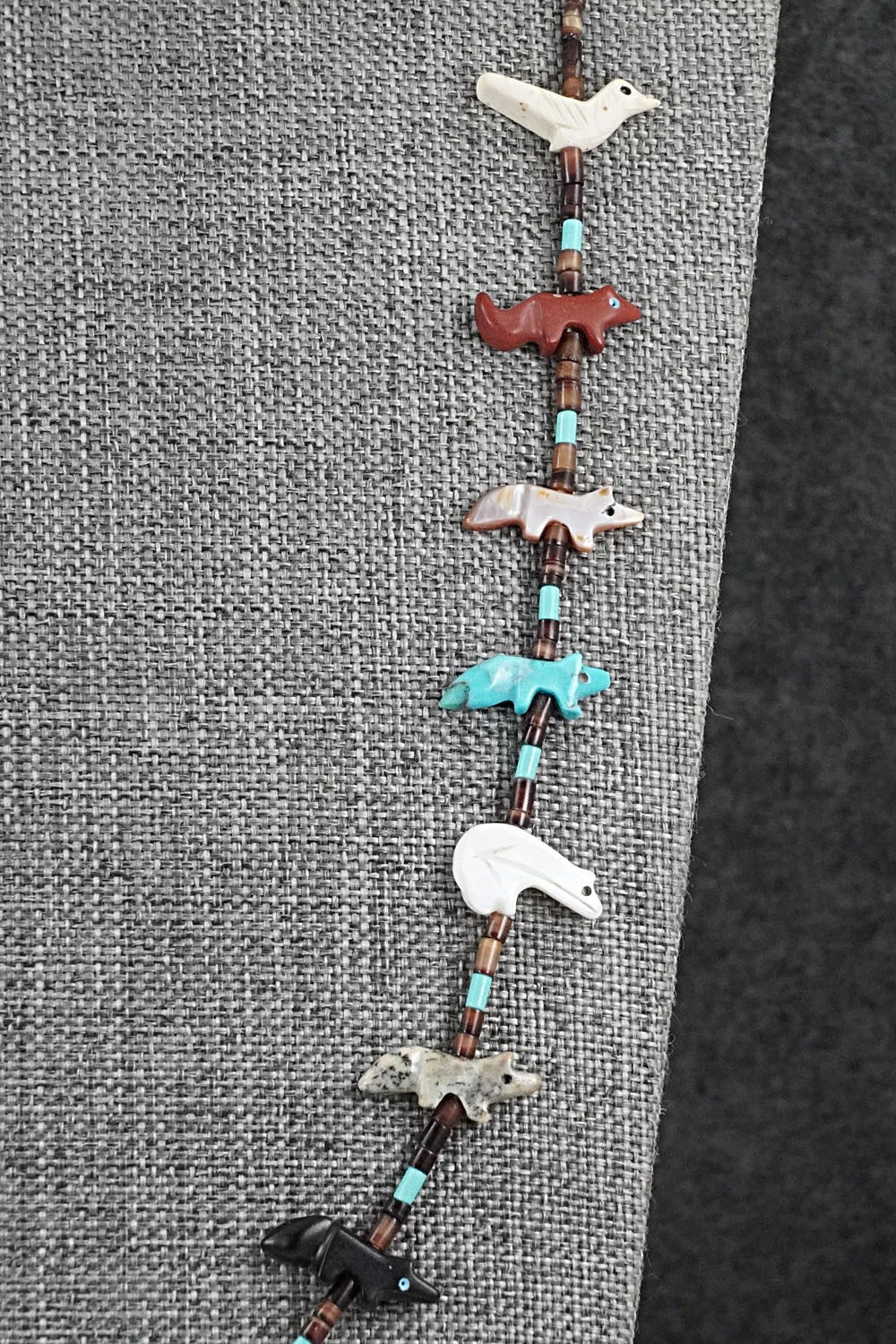 Multi-Stone Fetish Carving & Sterling Silver Necklace - Hector Goodluck