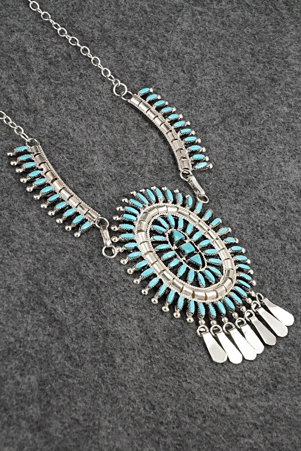 Turquoise & Sterling Silver Necklace Set - Evonne Hustito