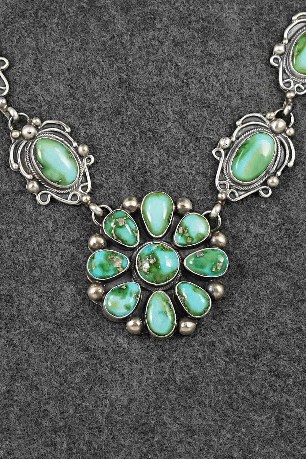 Turquoise & Sterling Silver Necklace and Earrings Set - Kathleen Livingston