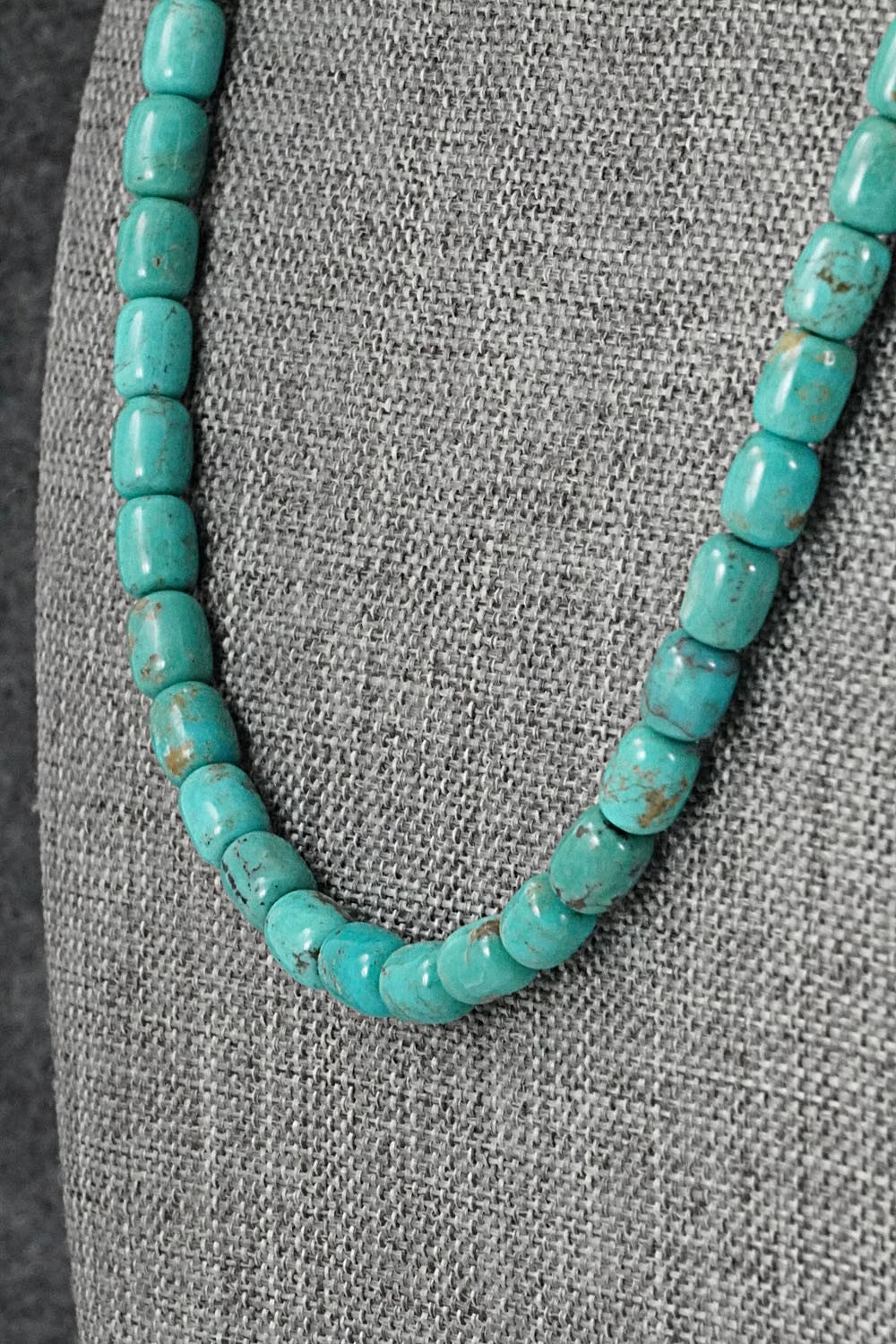 Turquoise & Sterling Silver Necklace 18" - Doreen Jake