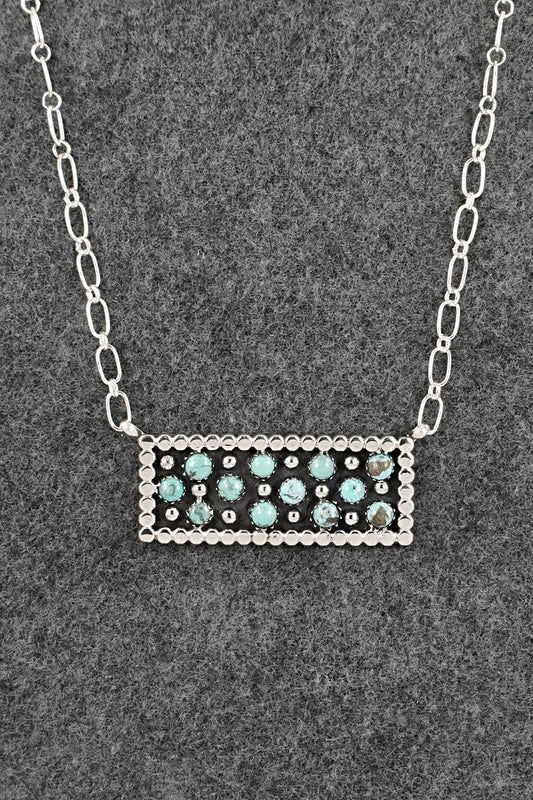 Turquoise & Sterling Silver Necklace - Kenny Lonjose