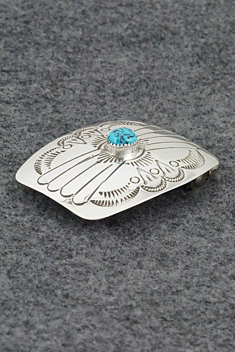 Turquoise & Sterling Silver Belt Buckle - Jolene Begay