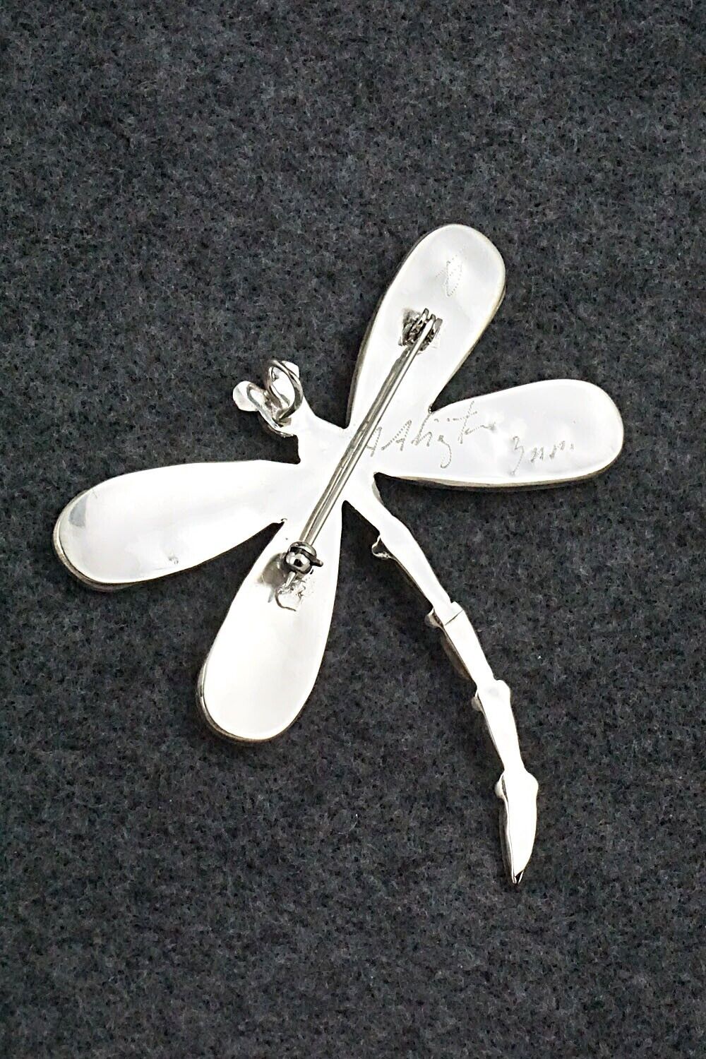 Multi Stone & Sterling Silver Inlay Pendant/Pin - Angus Ahiyite