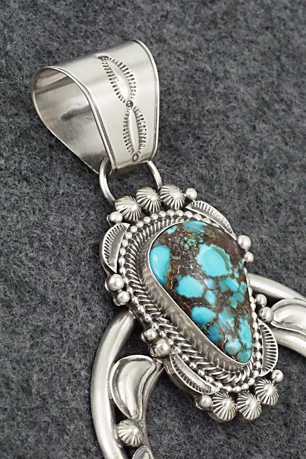 Turquoise & Sterling Silver Naja Pendant - Tom Lewis