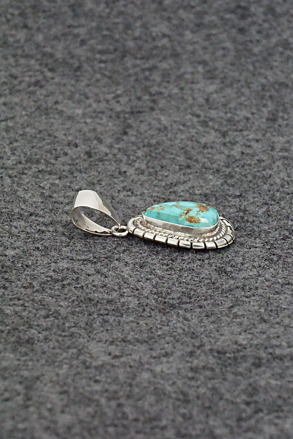 Turquoise & Sterling Silver Pendant - Peggy Skeets