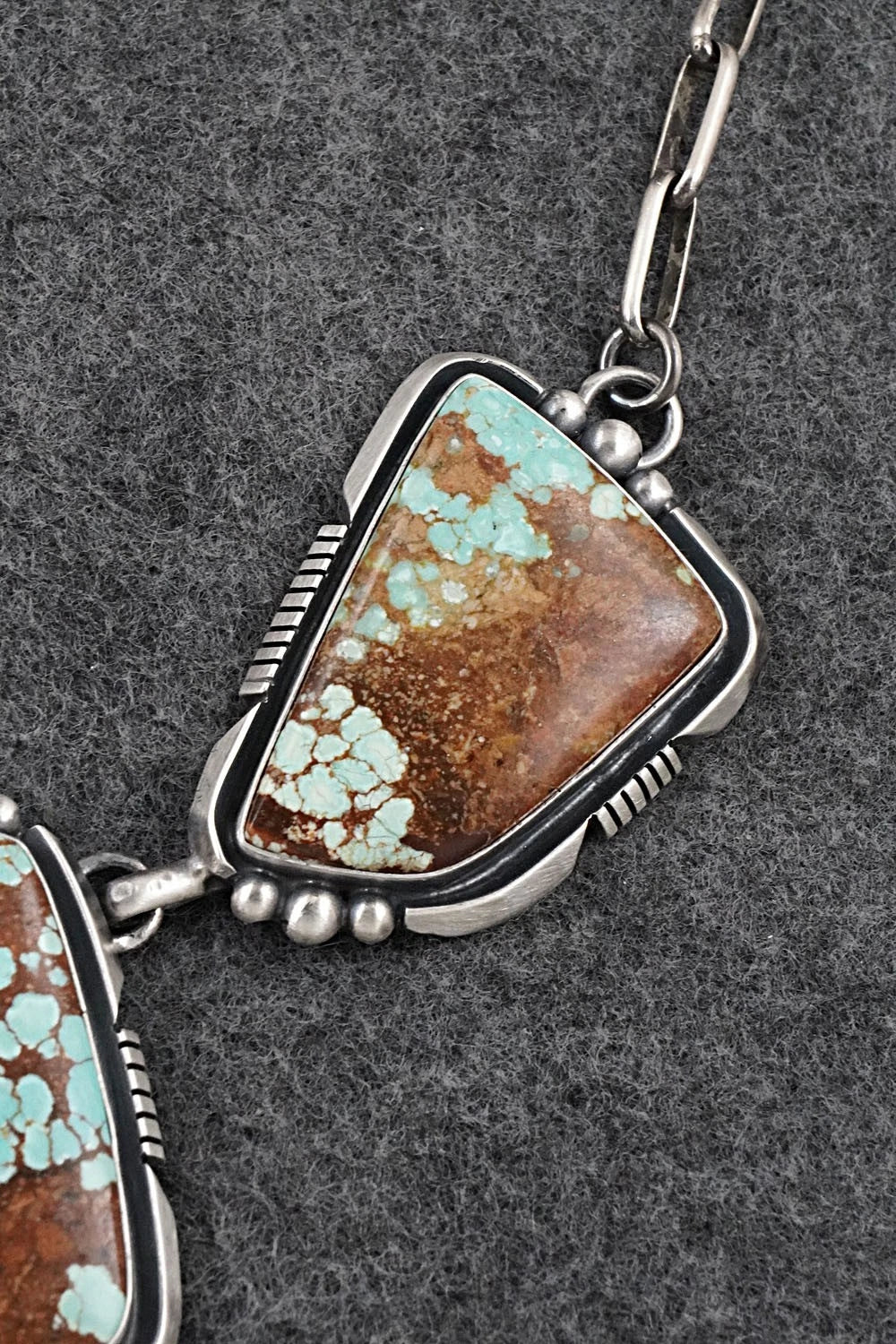 Turquoise & Sterling Silver Necklace and Earrings Set - Paul Livingston