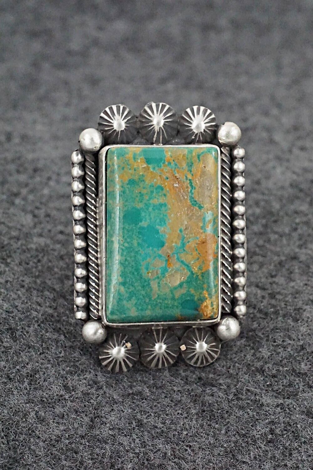 Turquoise & Sterling Silver Ring - Michael Calladitto - Size 8