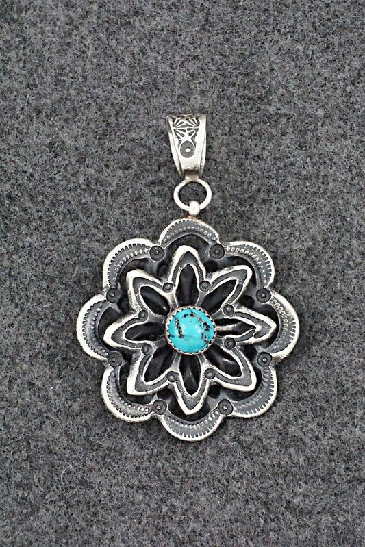 Turquoise & Sterling Silver Pendant - Kevin Billah