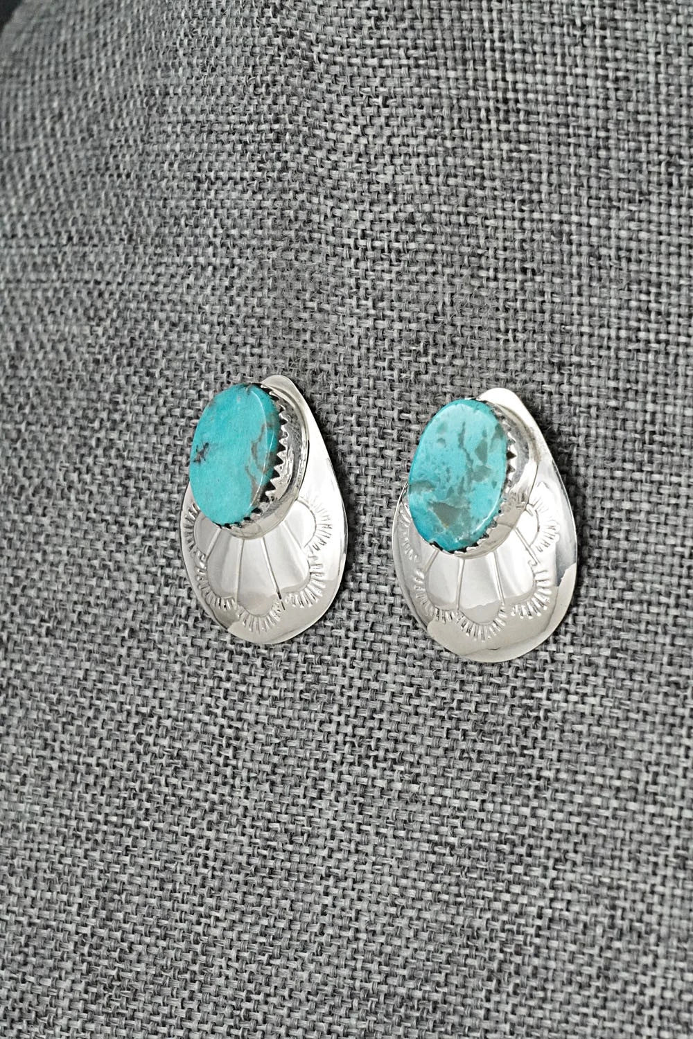 Turquoise & Sterling Silver Earrings - Brenda Bahe