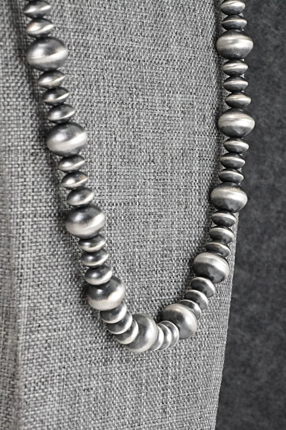 Sterling Silver Navajo Pearl Necklace 26" - Crystal Haley