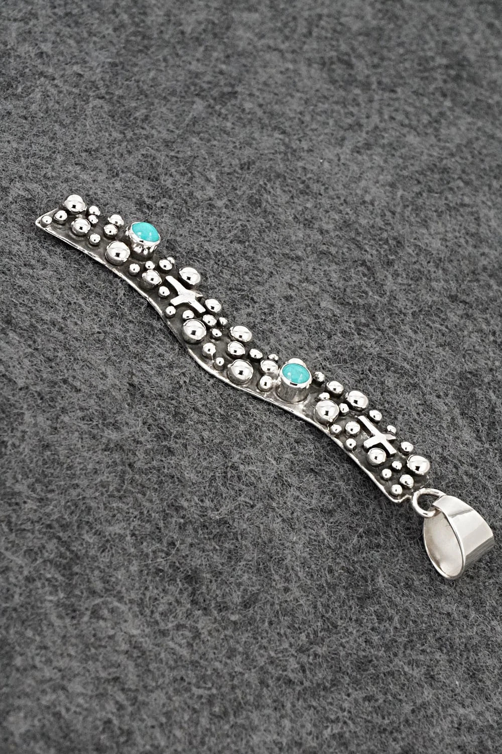 Turquoise & Sterling Silver Pendant - Raymond Coriz
