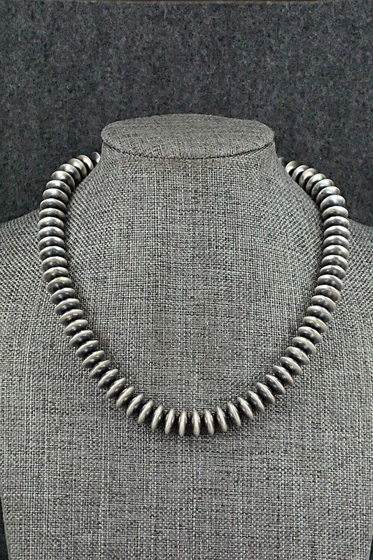 Sterling Silver Navajo Pearl Necklace 14" - Dorinda Mariano