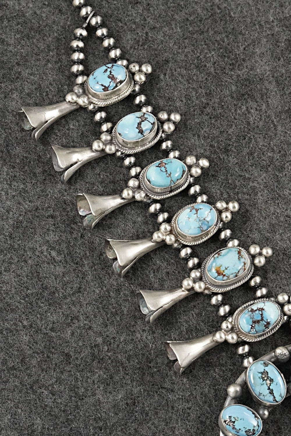 Turquoise & Sterling Silver Squash Blossom Set - Darrin Livingston