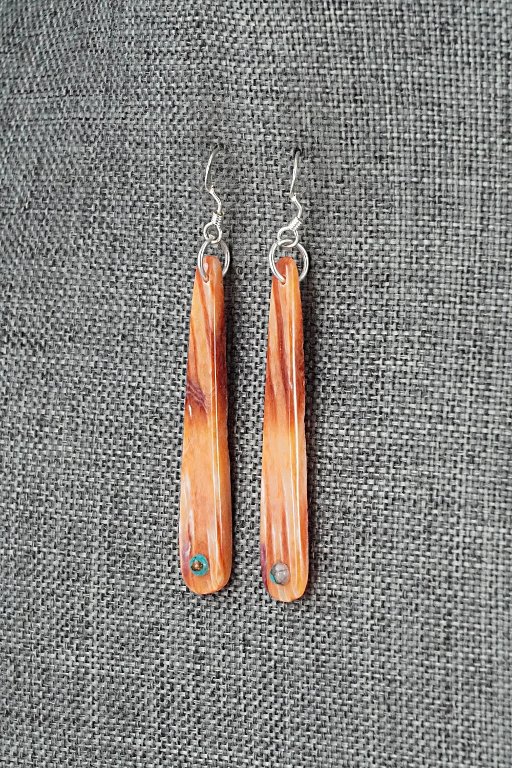 Spiny Oyster, Turquoise & Sterling Silver Earrings - Jesus Espino