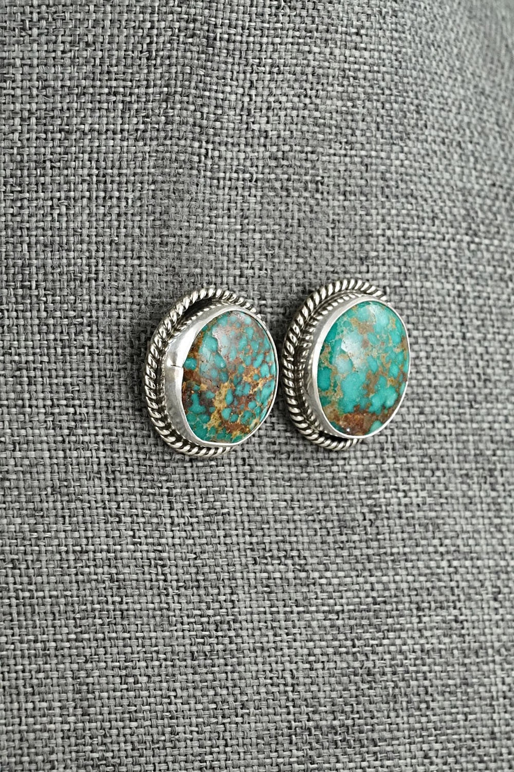 Turquoise & Sterling Silver Earrings - Eugene Gruber