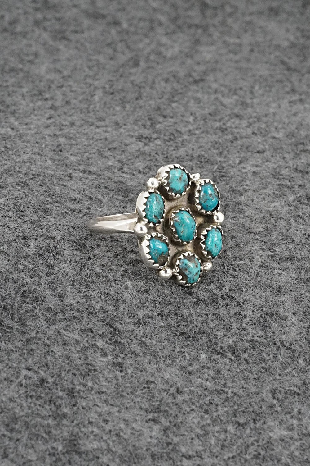 Turquoise & Sterling Silver Ring - Priscilla Reeder - Size 8.5