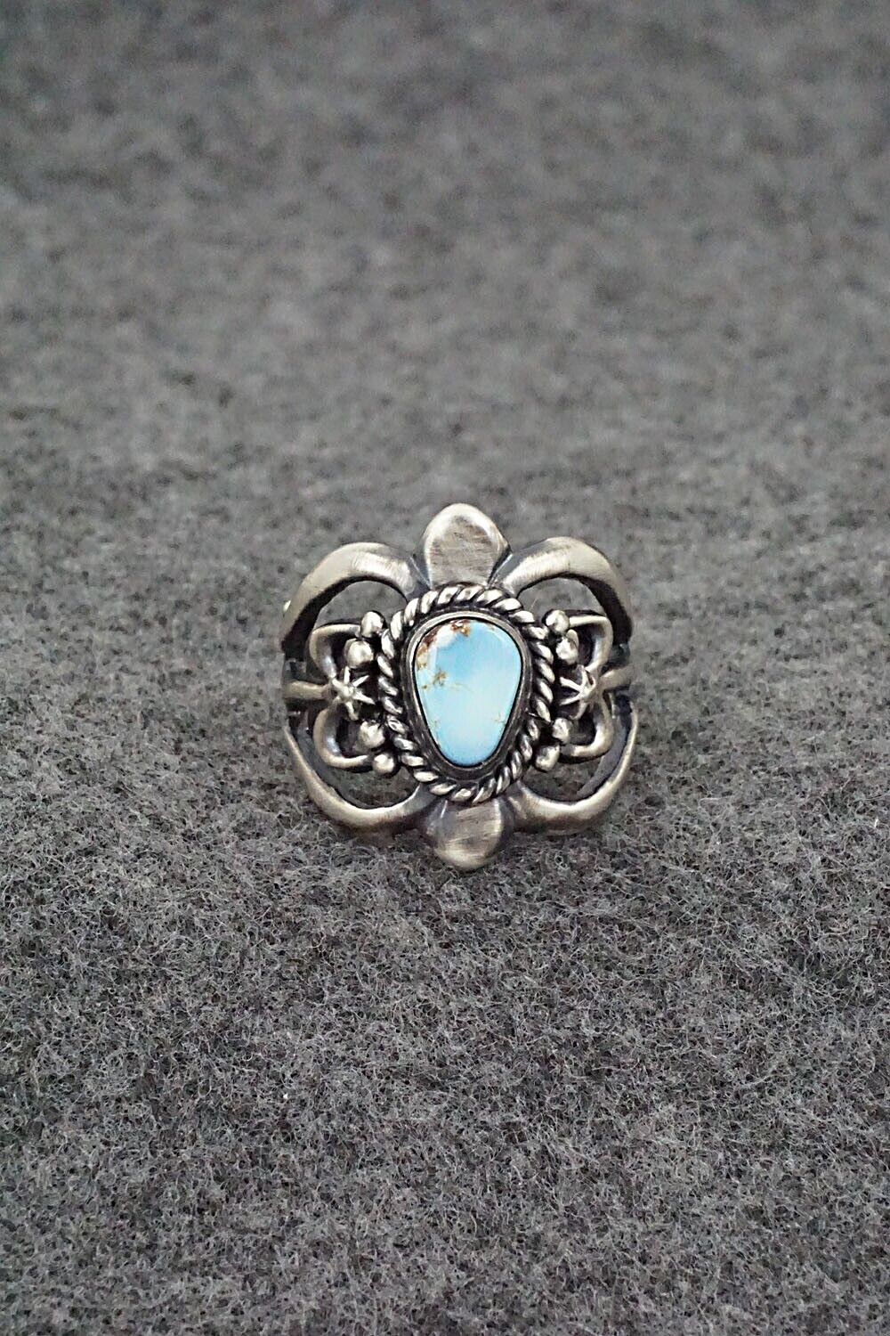 Turquoise and Sterling Silver Ring - Raymond Coriz - Size 7