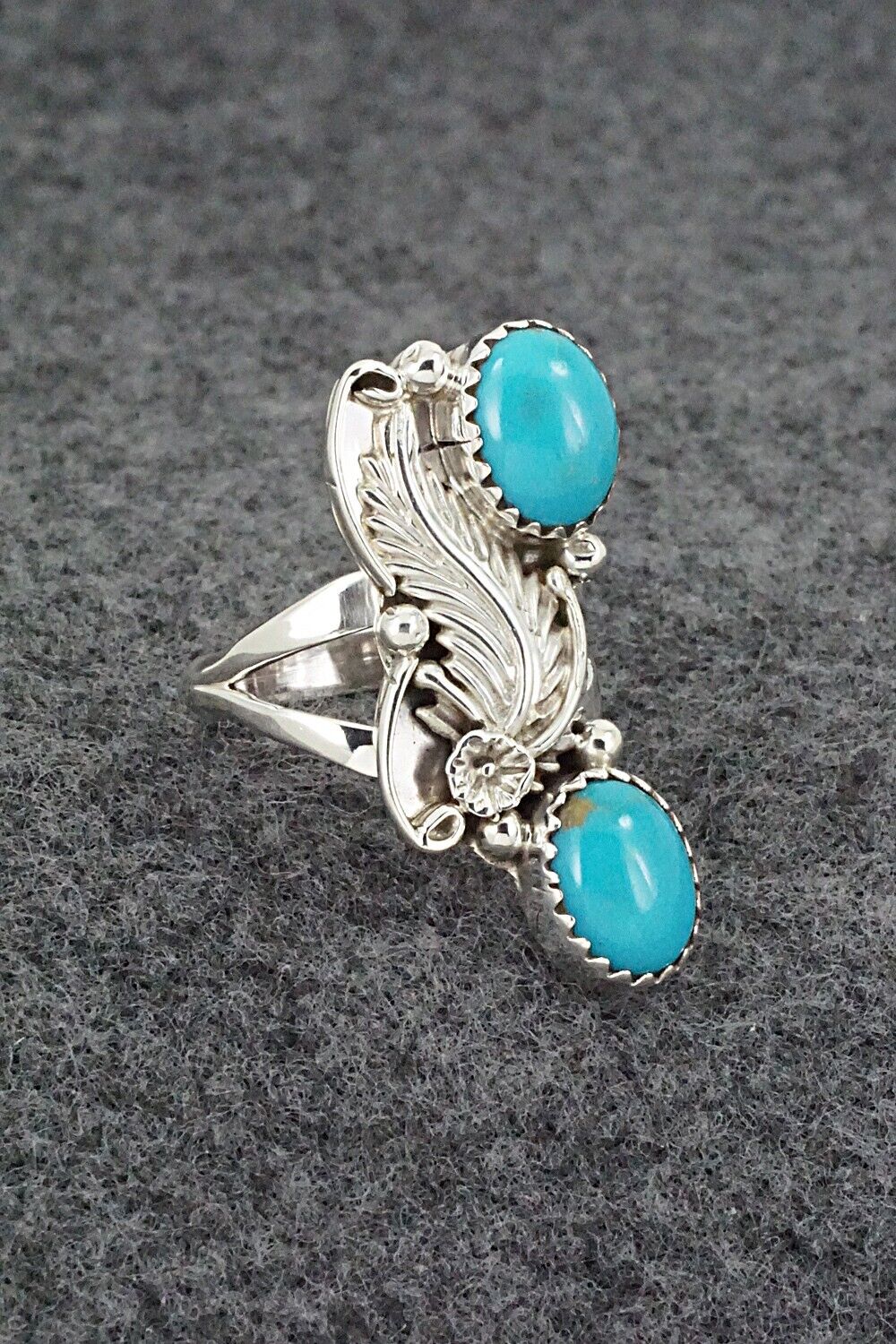 Turquoise & Sterling Silver Ring - Robert Martinez - Size 5.75