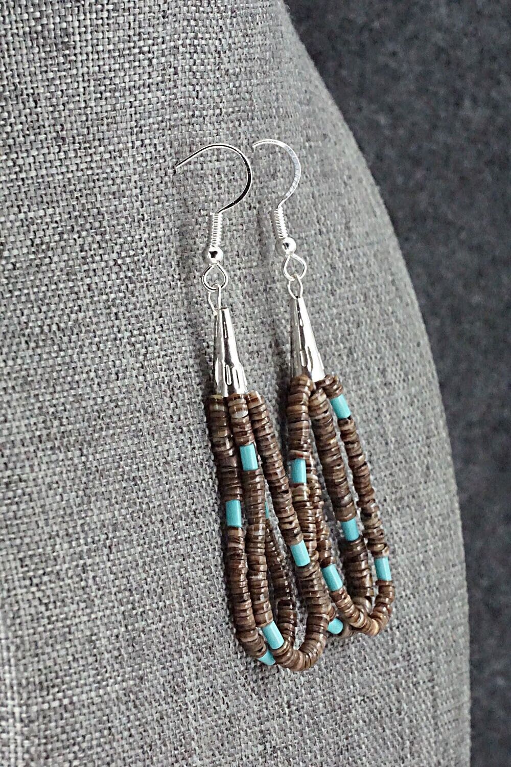 Turquoise, Shell & Sterling Silver Earrings - Ramona Bird