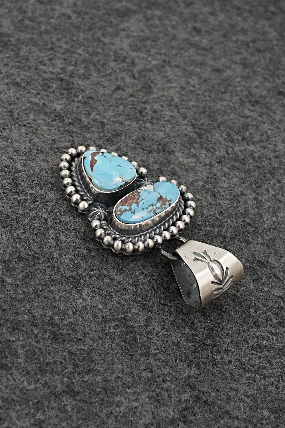 Turquoise & Sterling Silver Pendant - Raymond Delgarito
