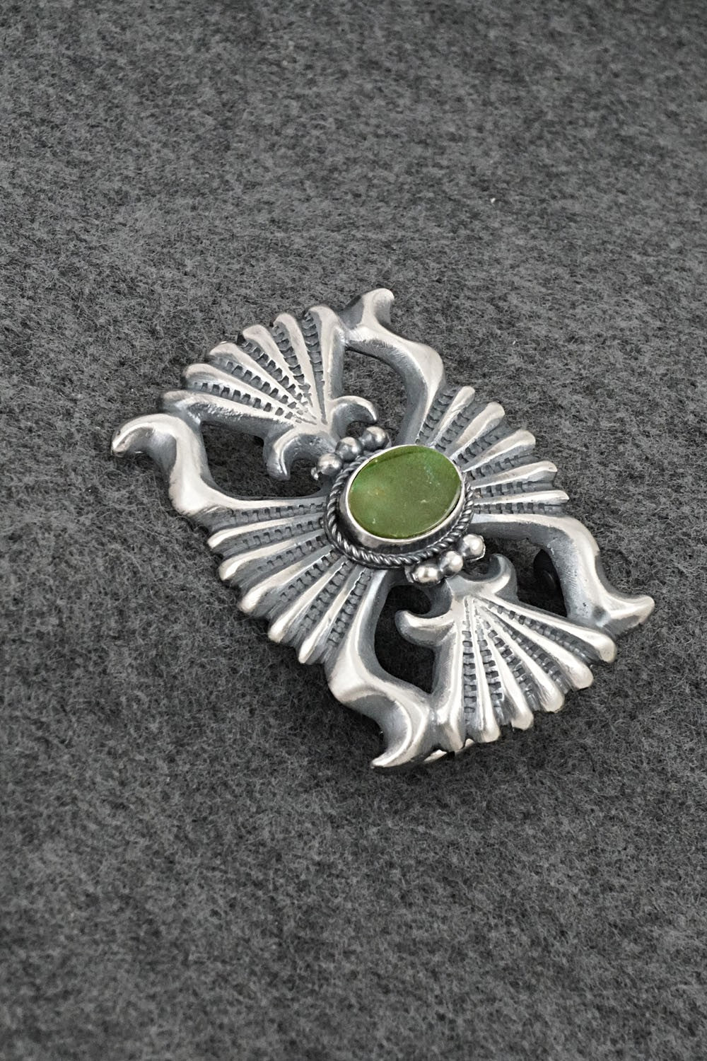 Turquoise & Sterling Silver Belt Buckle - Harrison Bitsue
