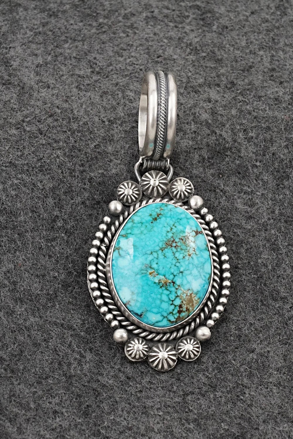 Turquoise & Sterling Silver Pendant - Michael Calladitto