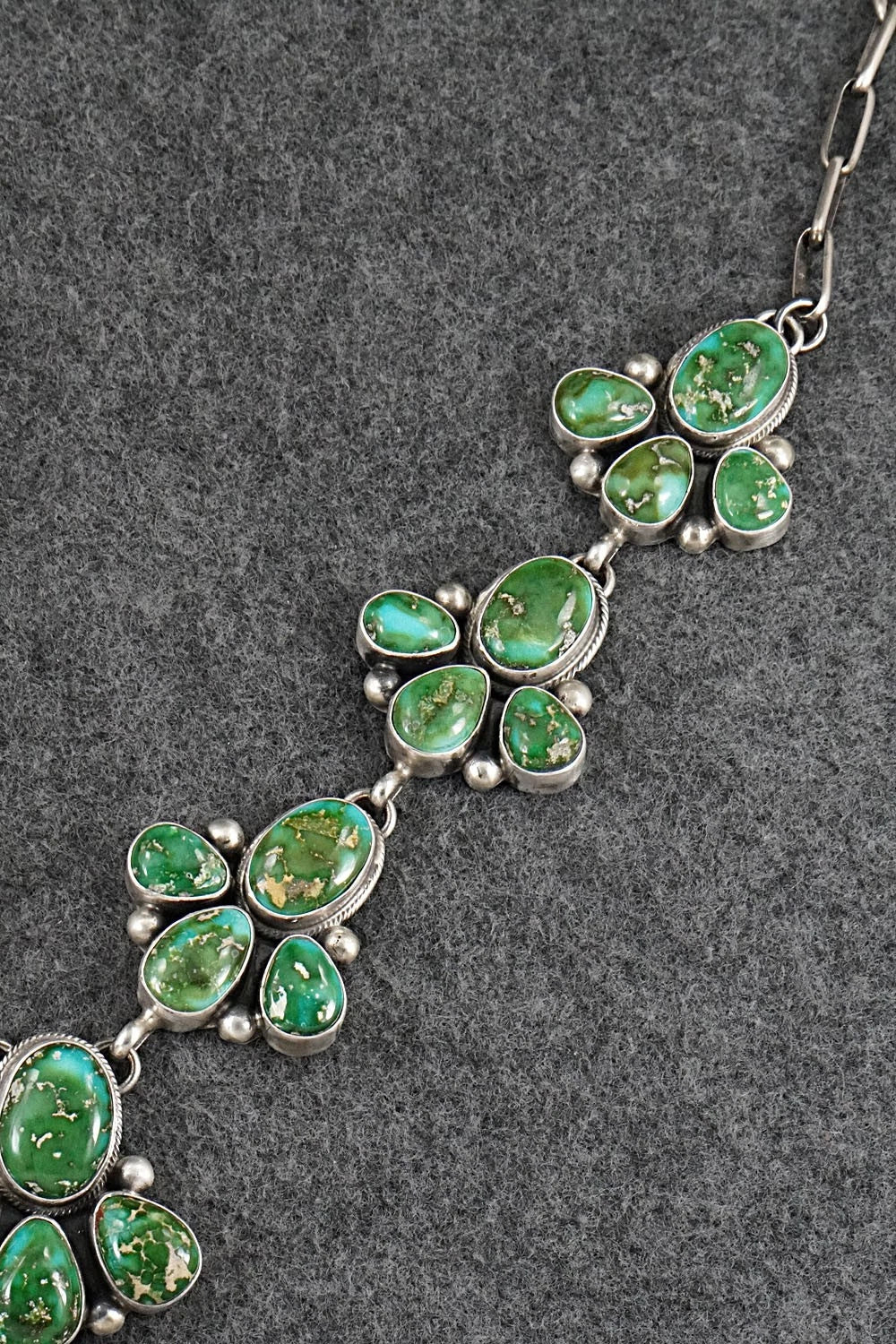 Turquoise & Sterling Silver Necklace and Earrings Set - Kathleen Livingston