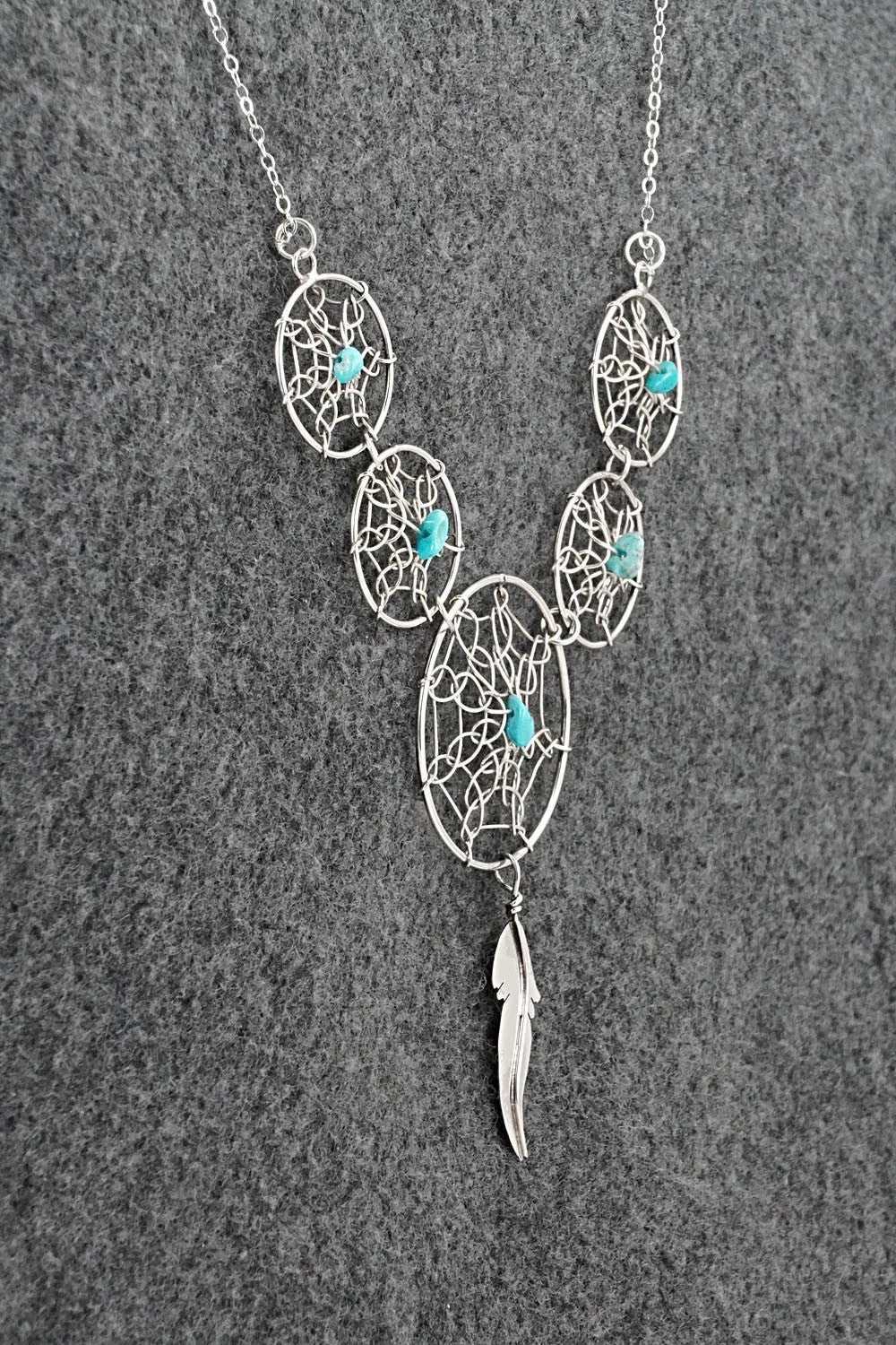 Turquoise & Sterling Silver Necklace - Lorenzo Arviso