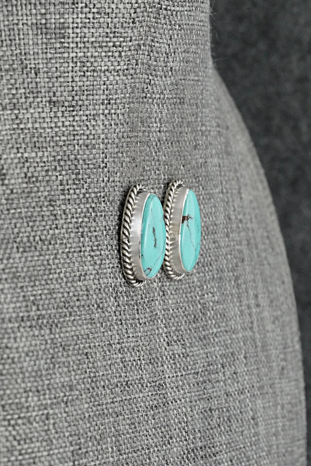 Turquoise & Sterling Silver Earrings - Eugene Gruber