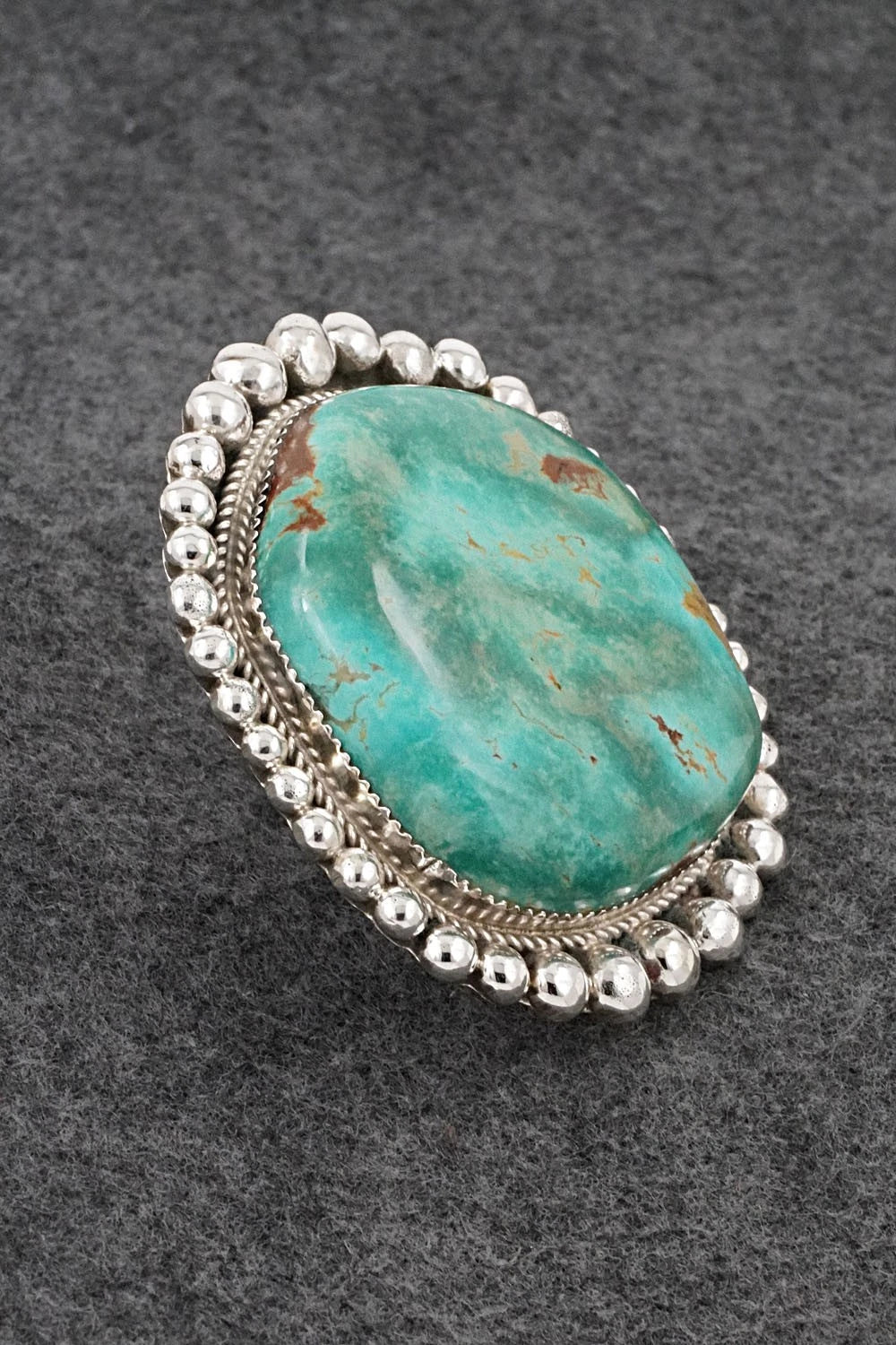 Turquoise and Sterling Silver Ring - Ray Nez - Size Adjustable