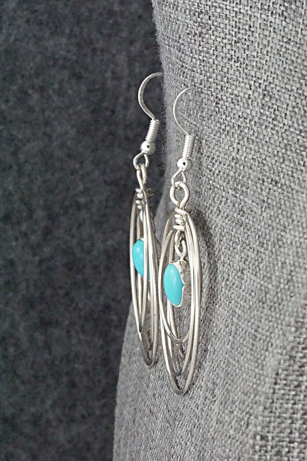 Turquoise and Sterling Silver Earrings - Edith Kee