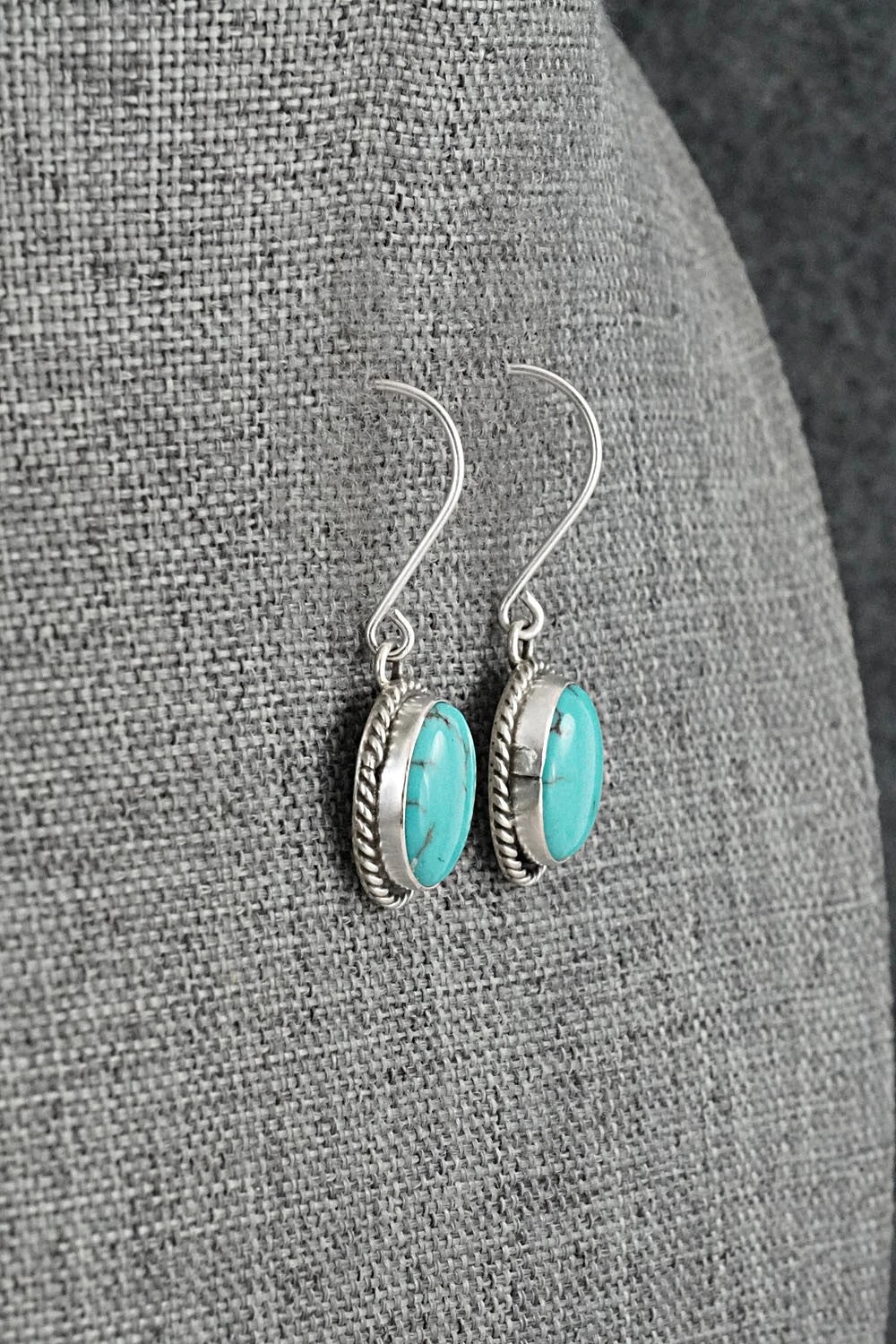Turquoise & Sterling Silver Earrings - Eugene Gruber