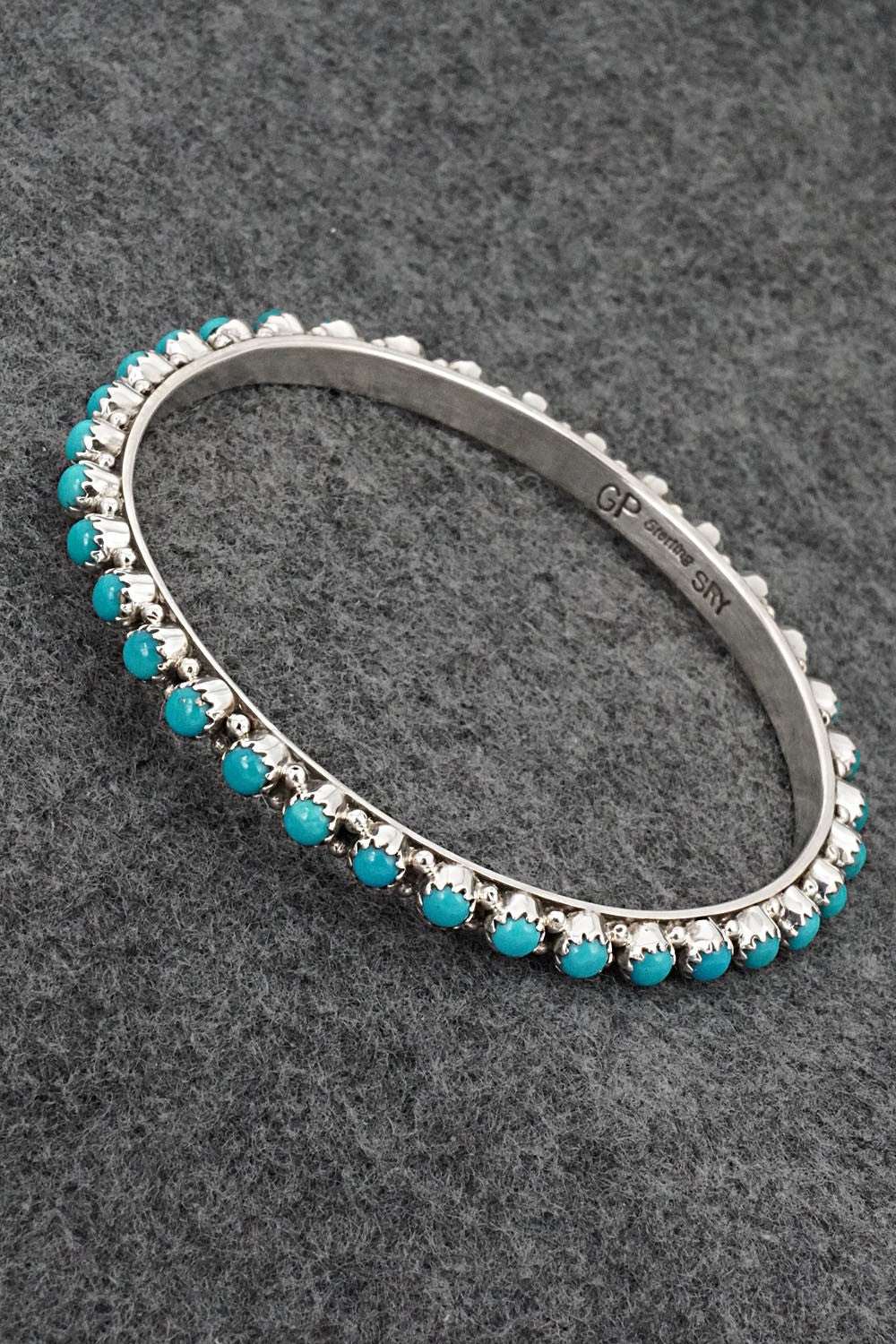 Turquoise & Sterling Silver Bangle - Gaynell Parker