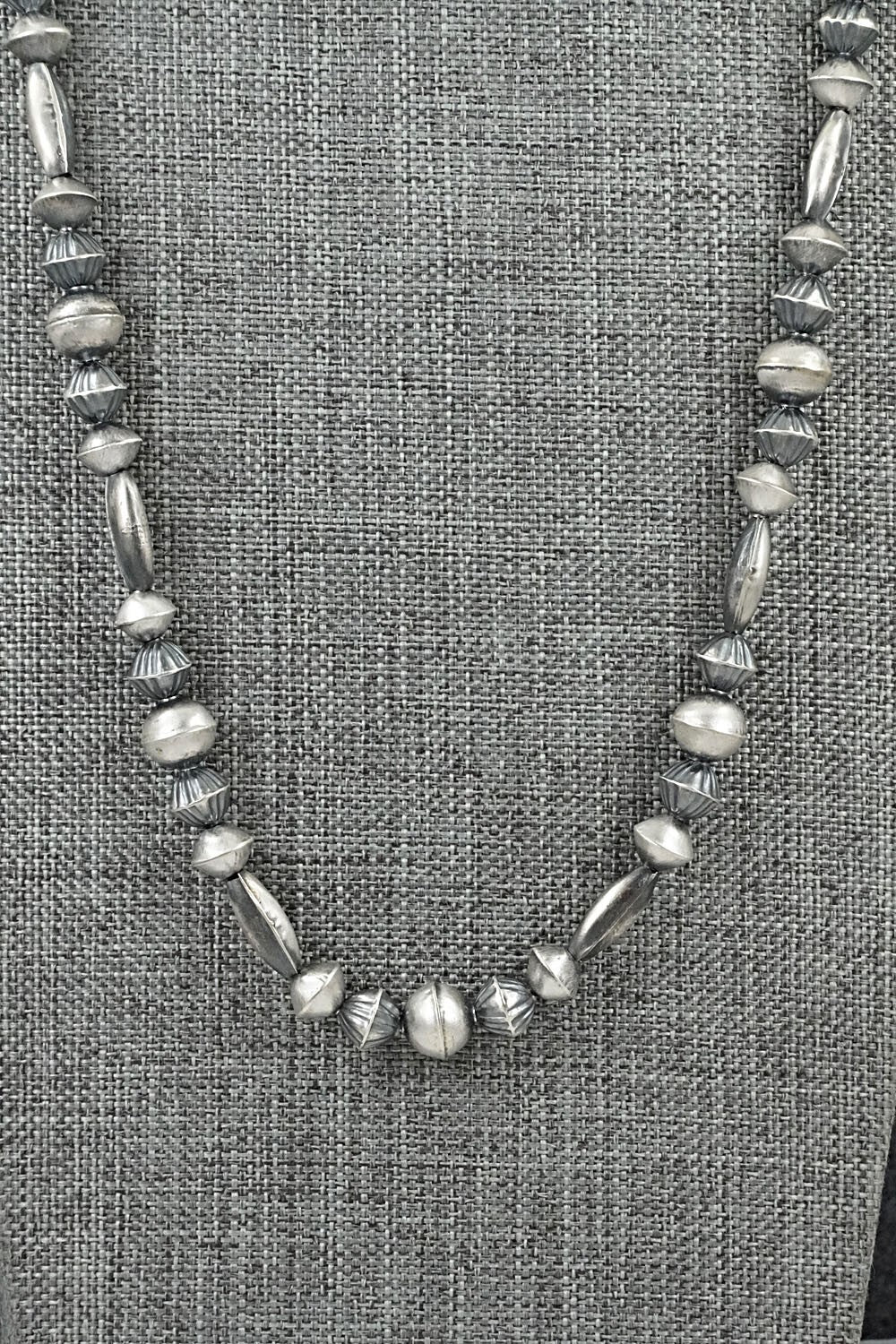 Sterling Silver Navajo Pearl Necklace 24" - Vintage