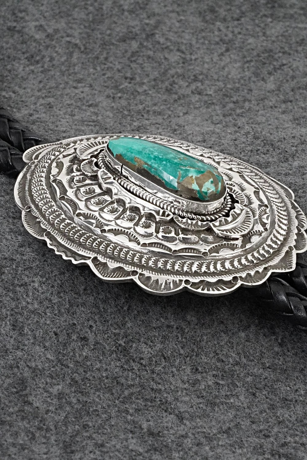 Turquoise & Sterling Silver Bolo Tie - Leonard Maloney