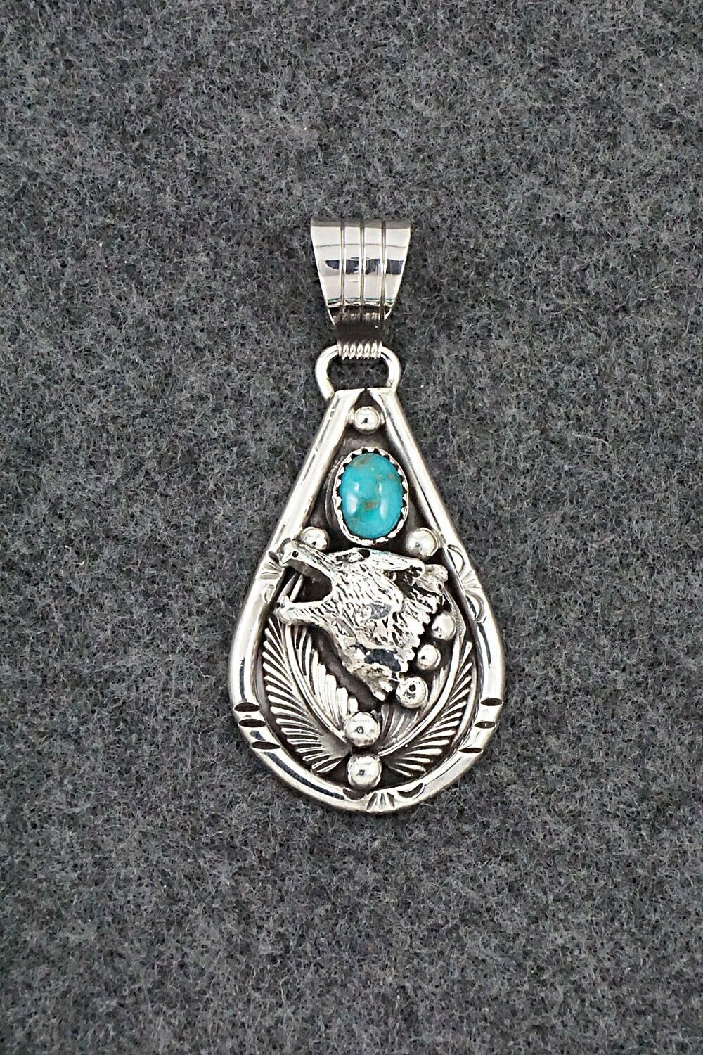 Turquoise & Sterling Silver Pendant - Henry Attakai