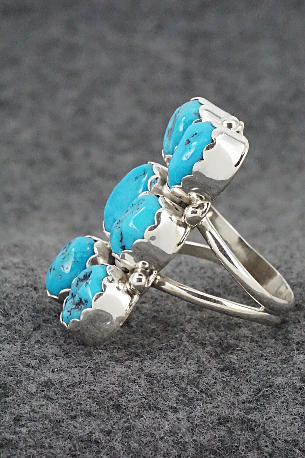 Turquoise & Sterling Silver Ring - Pearlene Spencer - Size 8.75