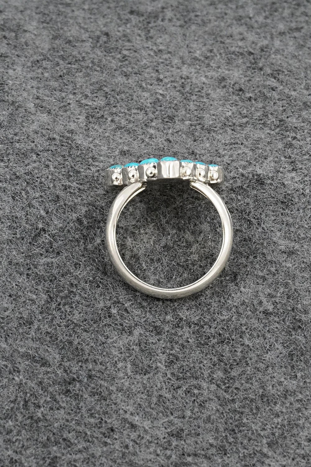 Turquoise & Sterling Silver Ring - Loretta Delgarito - Size 9