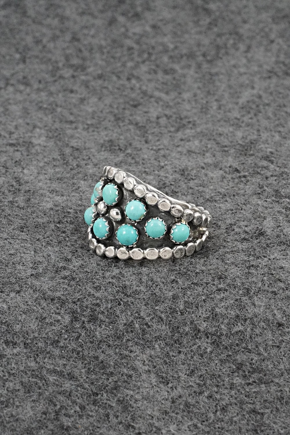 Turquoise & Sterling Silver Ring - Harry B. Yazzie - Size 8