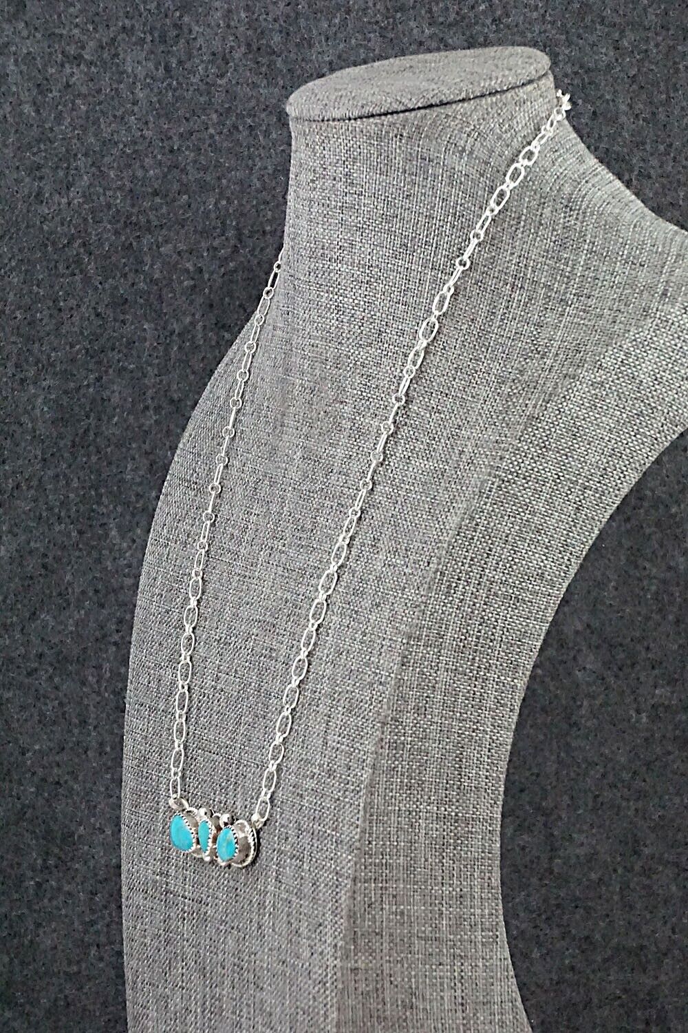 Turquoise & Sterling Silver Necklace - Ernest Hawthorne