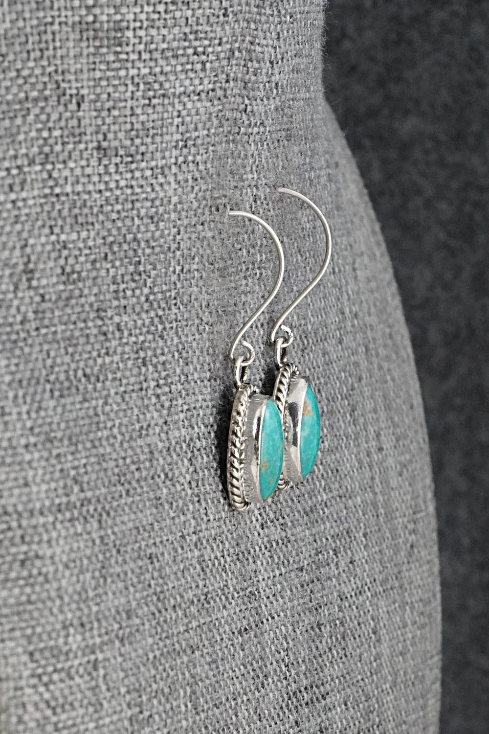 Turquoise & Sterling Silver Earrings - Eugene Gruber