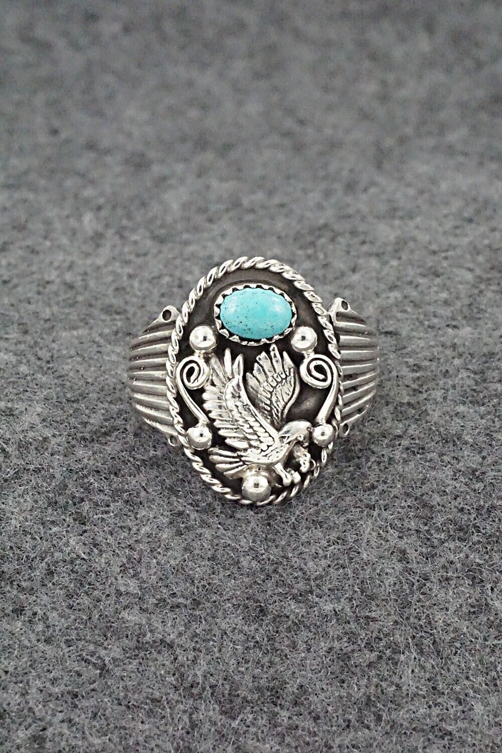 Turquoise & Sterling Silver Ring - Jeannette Saunders - Size 10