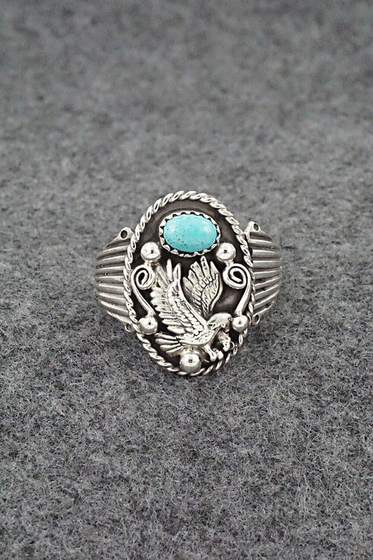 Turquoise & Sterling Silver Ring - Jeannette Saunders - Size 10